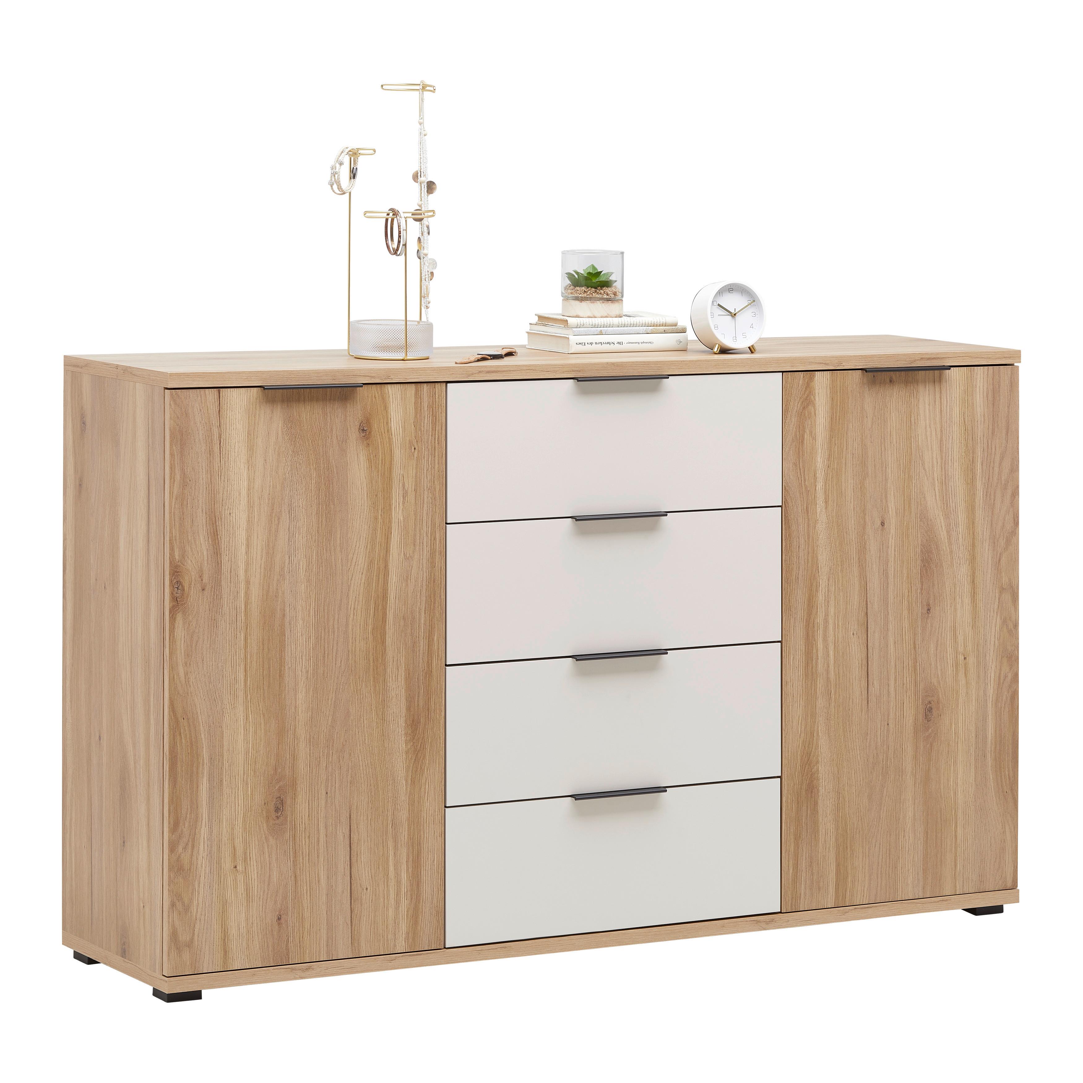 Kommode Rabina Eichefarben - Kaschmir/Eichefarben, Konventionell, Holzwerkstoff/Kunststoff (150/91/38cm) - Mömax