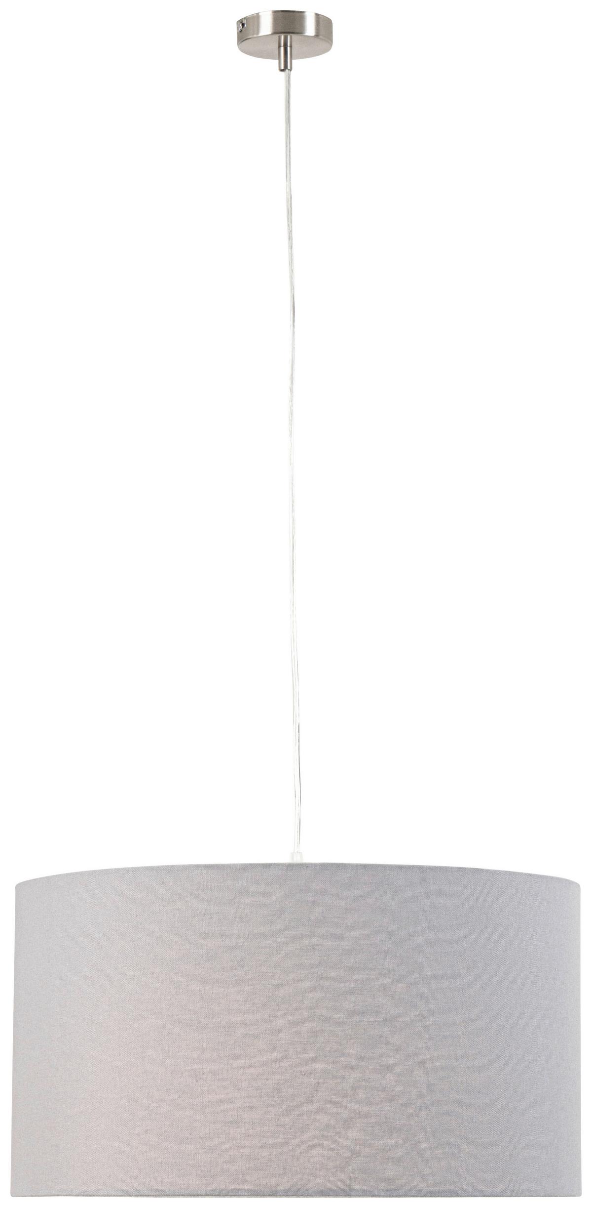 LAMPA WISZĄCA ANNABELL - szary/kolor niklowy, Design, tworzywo sztuczne/metal (45/120cm) - Novel