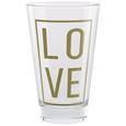Trinkglas Love ca. 310ml - Klar/Goldfarben, MODERN, Glas (8/12,4cm) - Mömax modern living Trinkglas Love ca. 310ml - Klar/Goldfarben, MODERN, Glas (8/12,4cm) - Mömax modern living