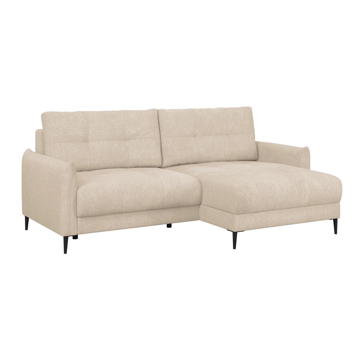Kutna Garnitura Polis - bež/crna, Trend, tekstil/metal (221/142cm) - Ondega
