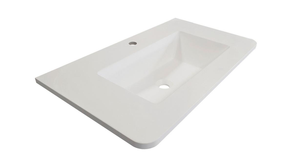 Umivaonik Lyra - bijela, Moderno, prirodni materijali (81/15/46cm)