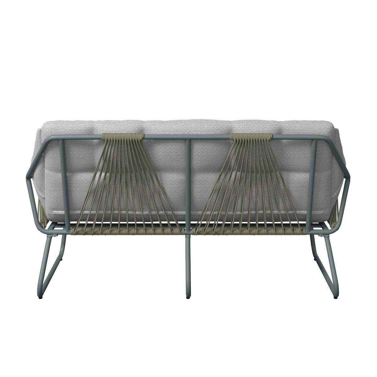 Gartenset Betty Grün/Beige 4-teilig - Beige/Grün, MODERN, Glas/Textil