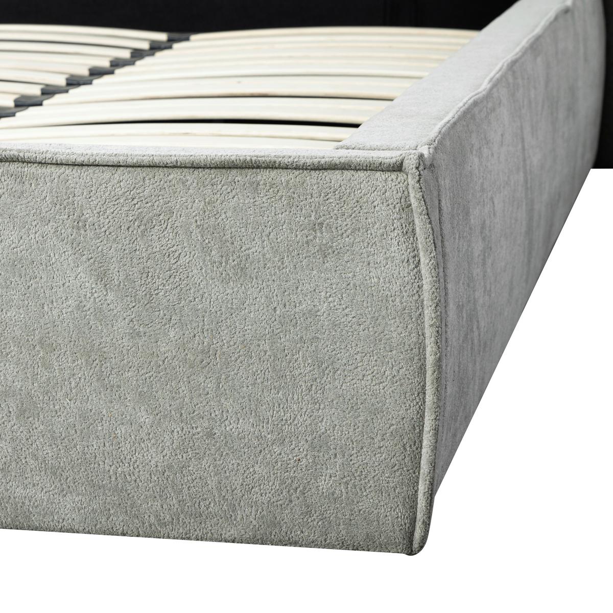 Polsterbett Serena Grau ca. 180x200 cm Stauraum - Schwarz/Grau, MODERN, Holz/Holzwerkstoff (180/200cm) - Bessagi Home