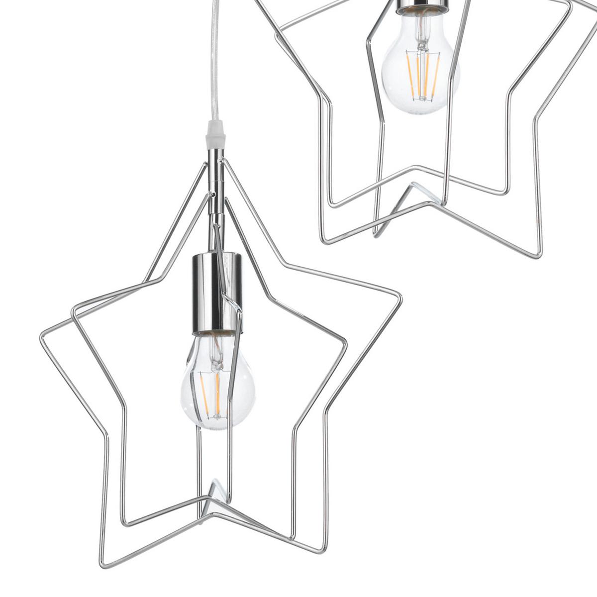 Kinderhängeleuchte Estrella Chromfarben max. 22 Watt - Chromfarben, Design, Metall (38/120cm)
