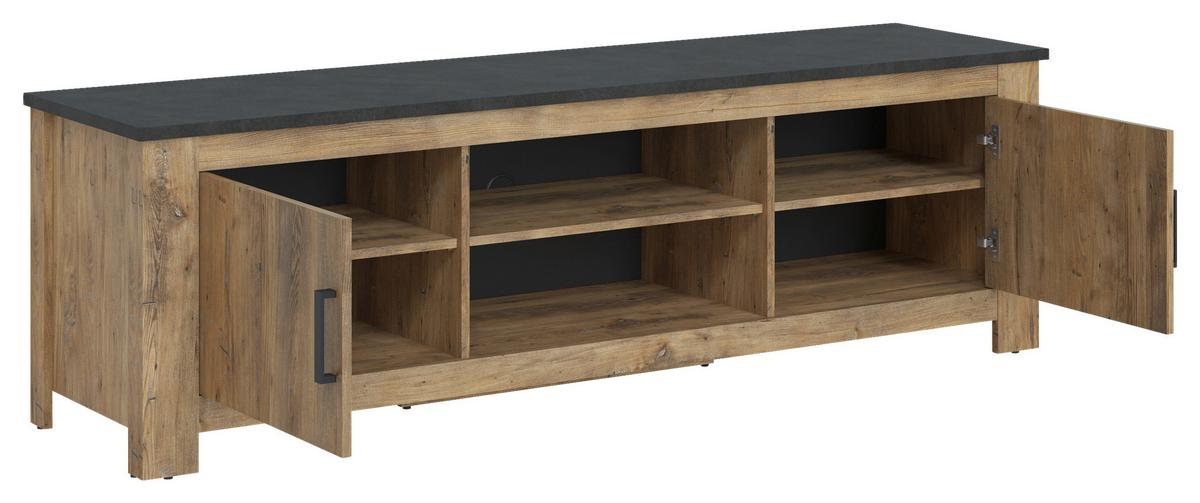 Comodă TV RAPALLO - castaniu, Modern, material pe bază de lemn (189/57,7/48cm) - Modern Living