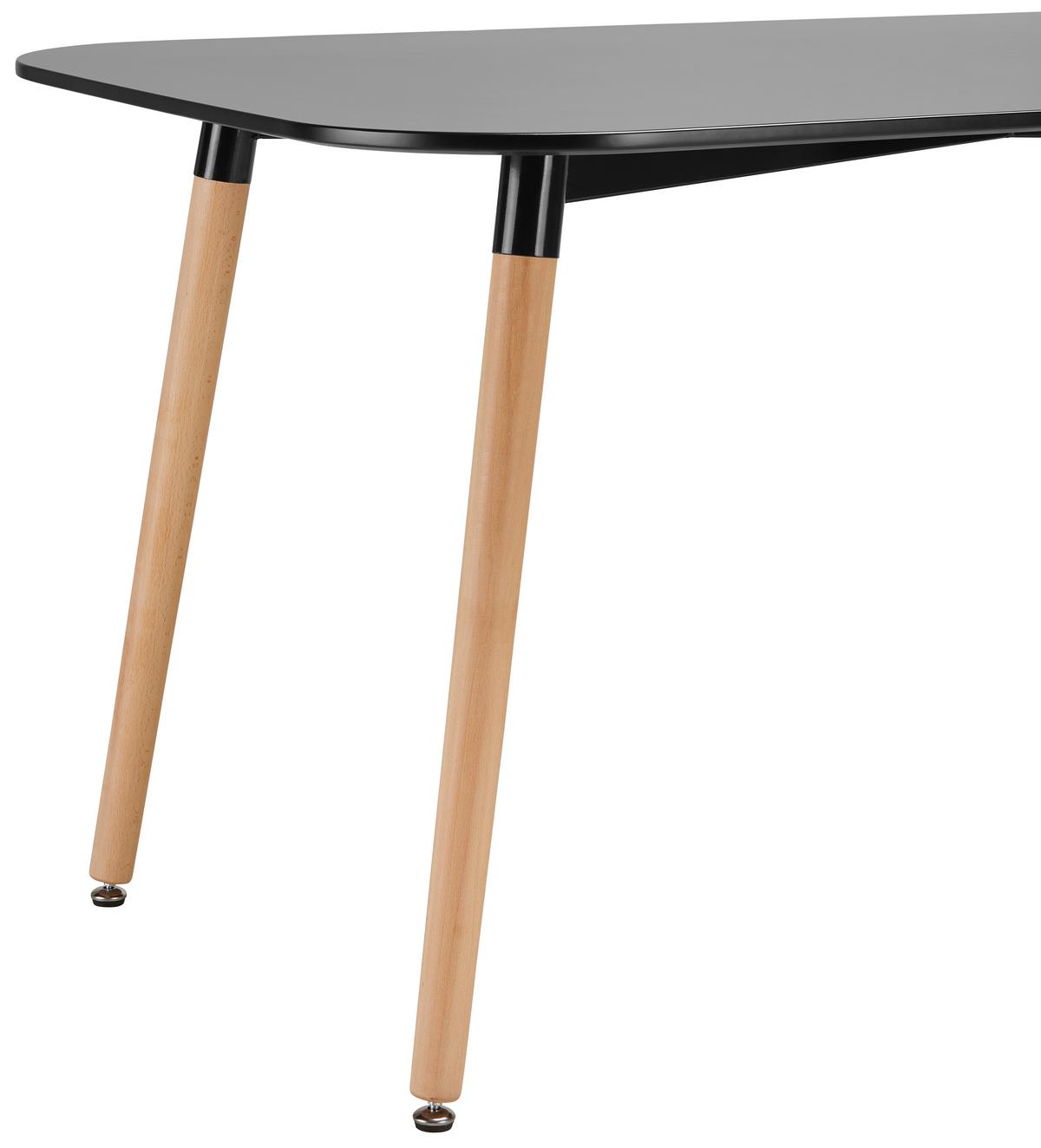 Esstisch Anuk Schwarz MDF ca. 160x90 cm - Buchefarben/Schwarz, MODERN, Holz/Holzwerkstoff (160/90/75cm) - Bessagi Home