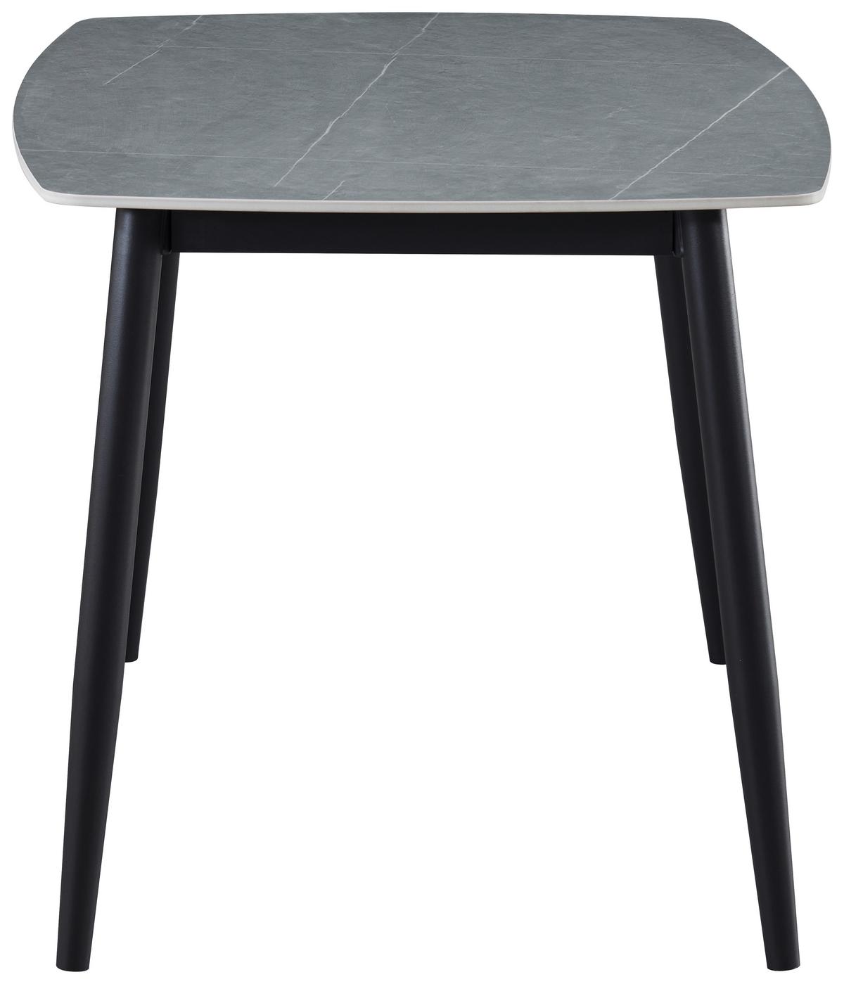 Étkezőgarnitúra Andi - fekete/szürke, Design, textil/fa (120/79/73cm) - Based