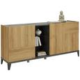 Sideboard in Eichefarben - Eichefarben/Anthrazit, Glas/Holzwerkstoff (180/84cm) Sideboard in Eichefarben - Eichefarben/Anthrazit, Glas/Holzwerkstoff (180/84cm)