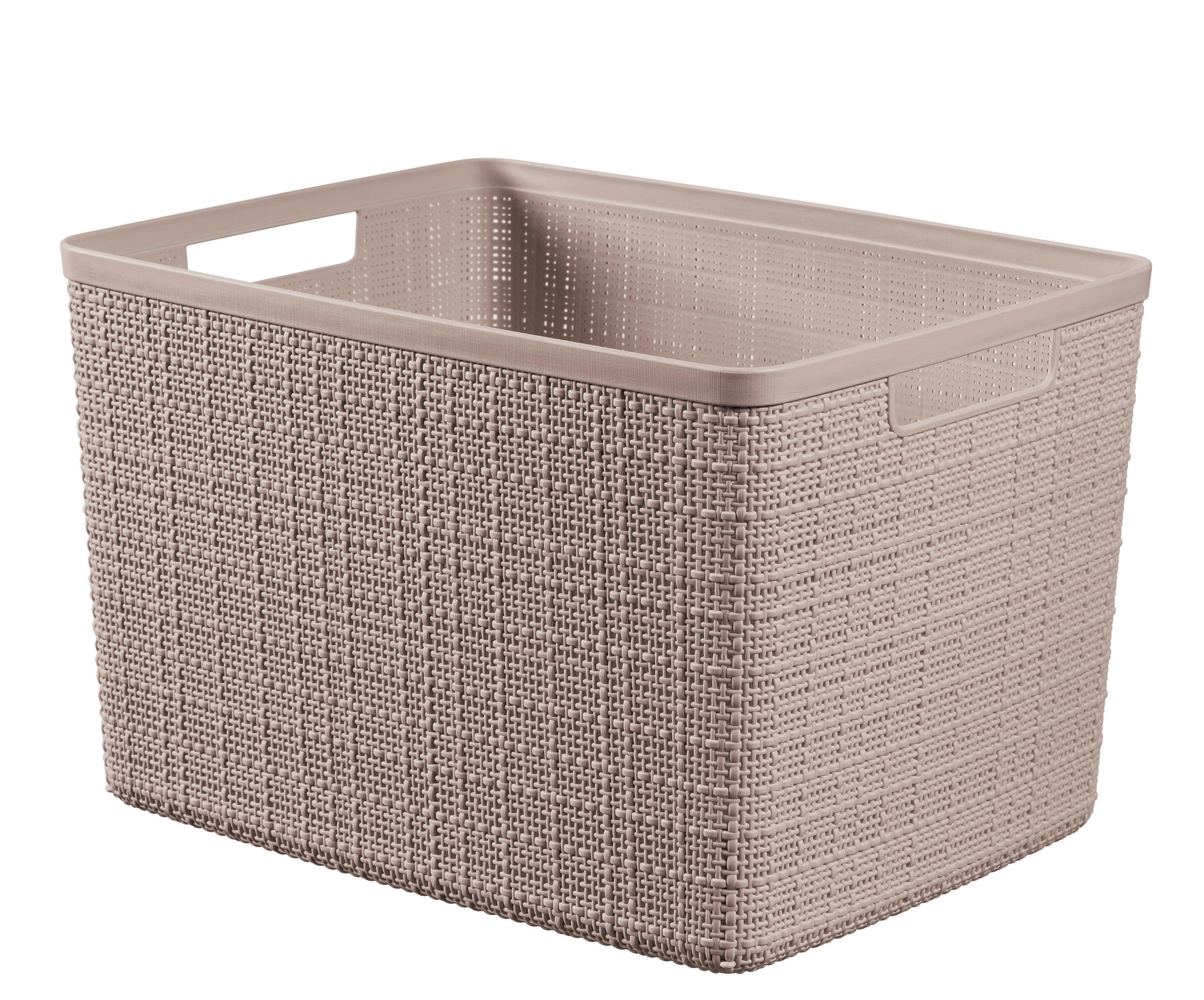 Tárolókosár Jute - cappuccino, műanyag (36/23/28cm) - Curver