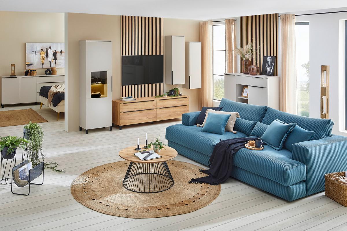 Hängeelement GW-Fresno in Kaschmir - Kaschmir/Schwarz, Modern, Holzwerkstoff/Metall (40/119/30cm) - Premium Living