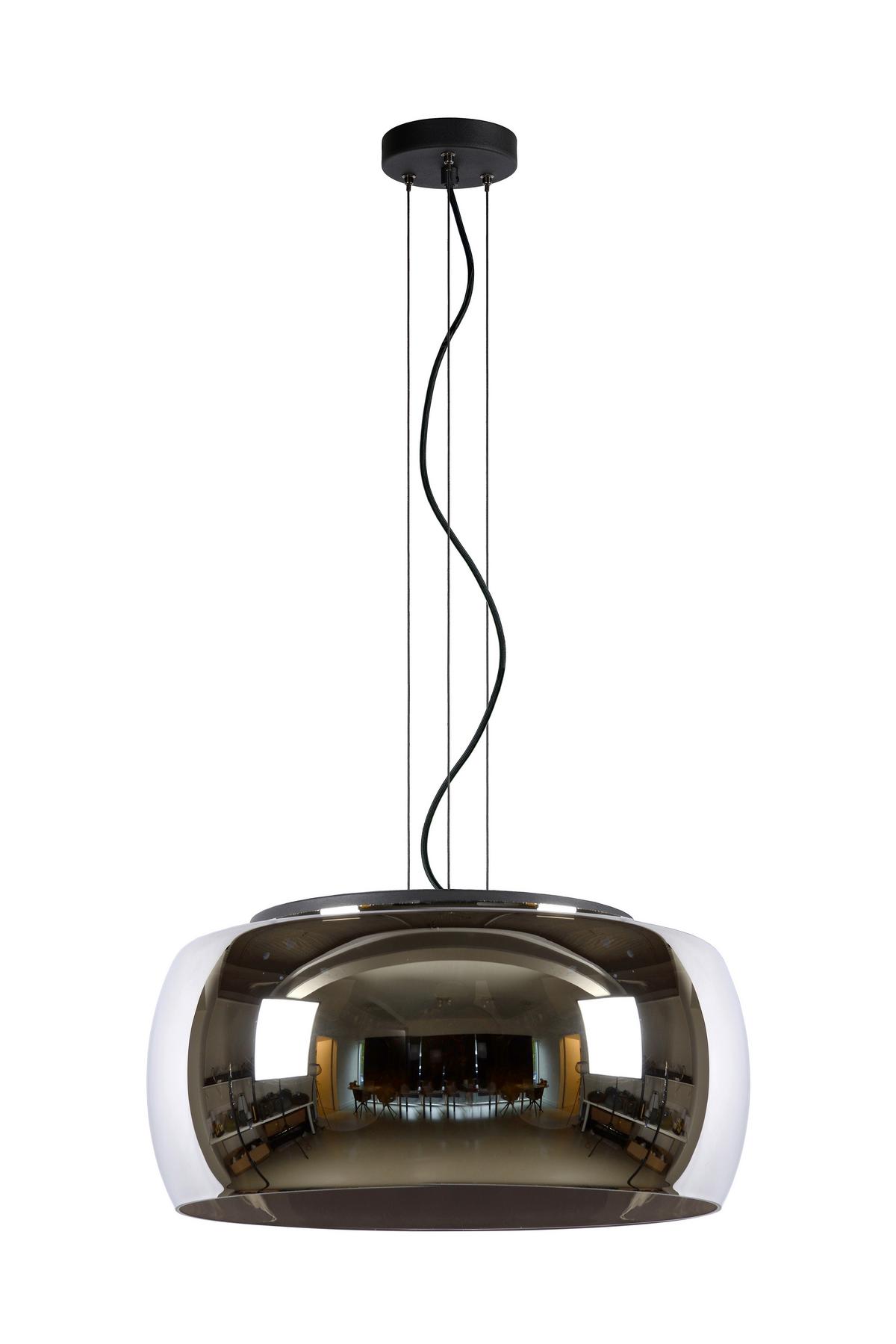 LAMPA ZWIESZANA 45401/50/65 OLIVIA - czarny, Trend, szkło (50/50/158cm) - Lucide