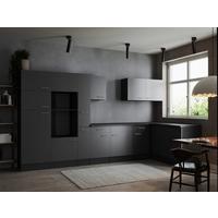 Kotna Kuhinja Brez Aparatov Oliver, 370x172cm - srebrne barve/siva, Design, kovina/leseni material (370/172cm) - Respekta