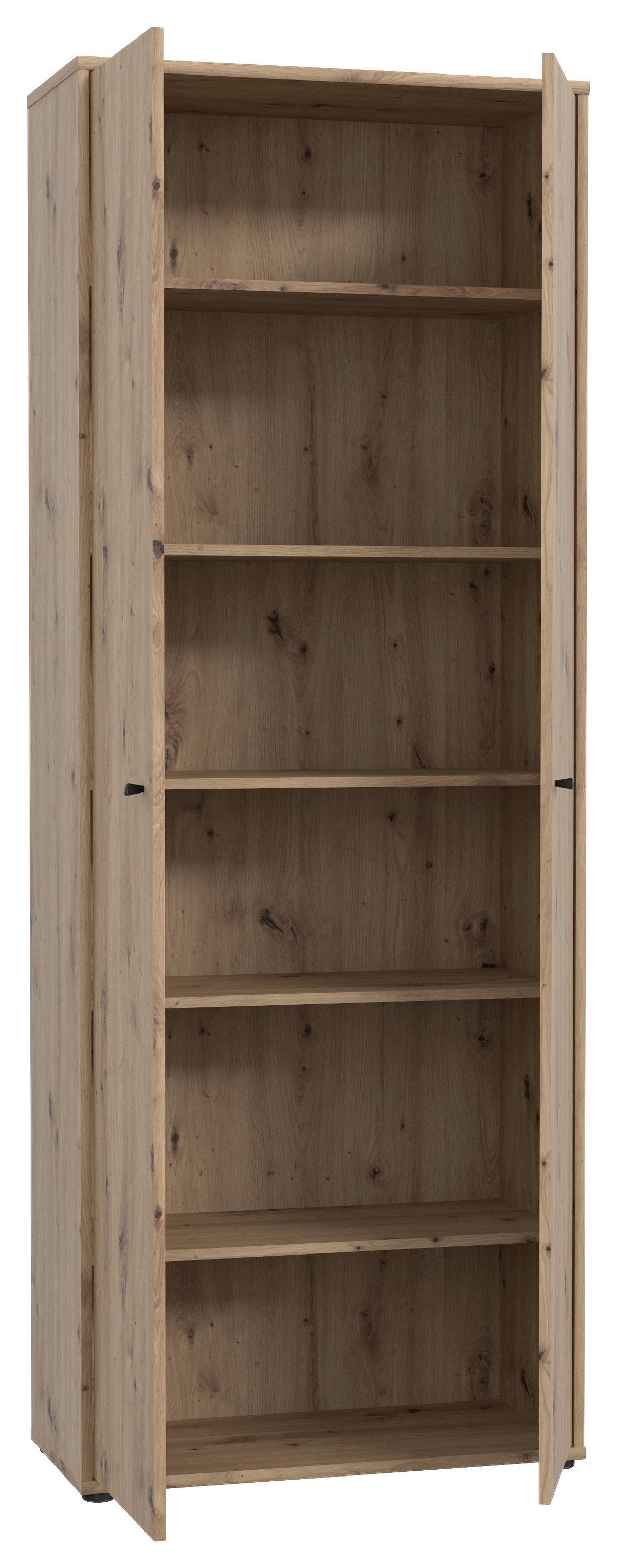Omara S Klasičnimi Vrati Tempra 2, Barva Hrasta - hrast artisan, Design, leseni material (73,7/197,5/34,8cm)