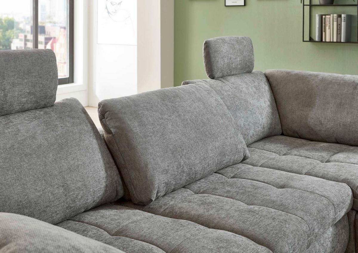 Ecksofa Lando Grau - Schwarz/Grau, MODERN, Textil/Metall (289/84/197cm) - Premium Living