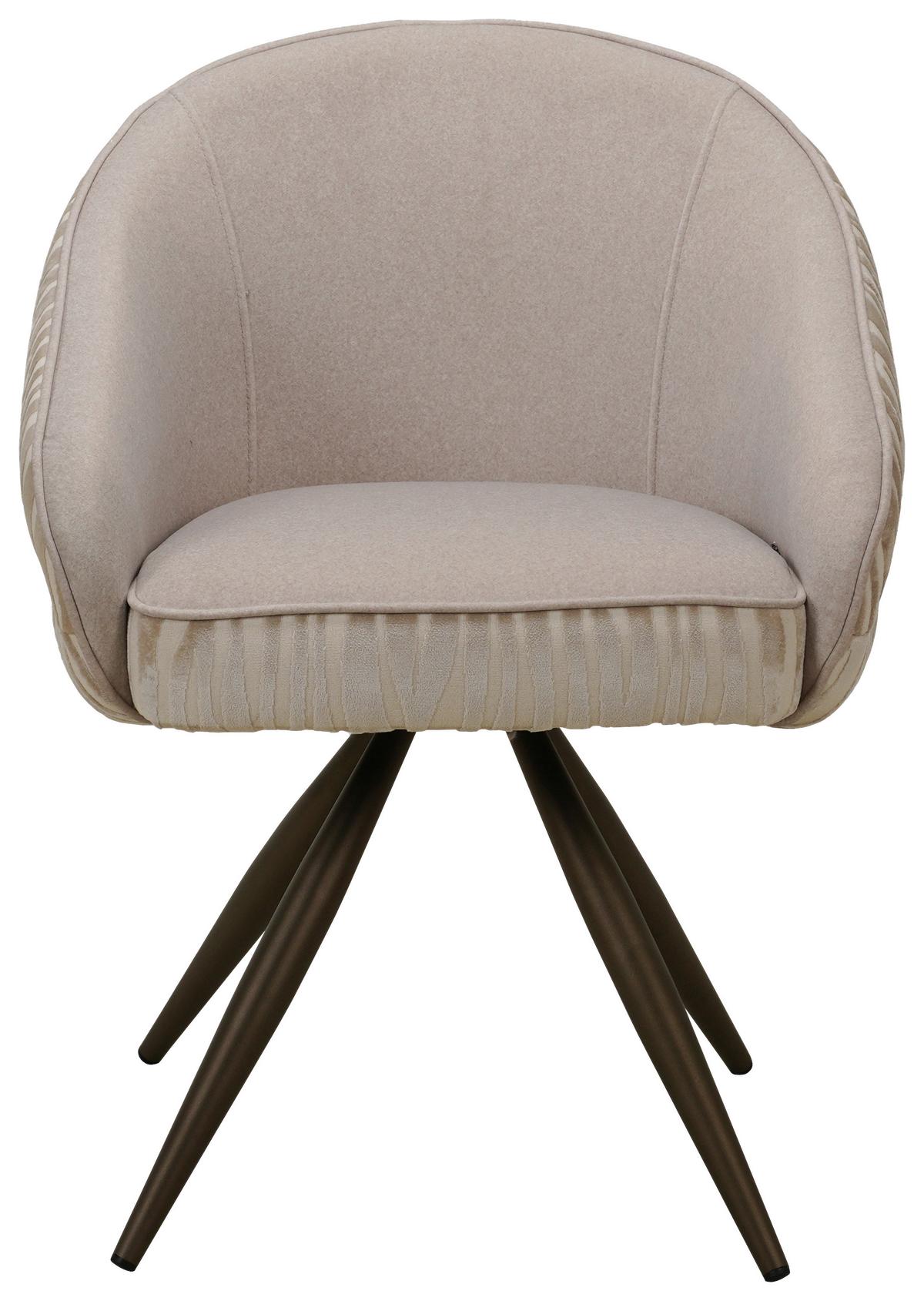 Armlehnstuhl Marty Beige/Schwarzbraun Webstoff - Schwarzbraun/Beige, MODERN, Holz/Textil (59/80/60cm) - Mömax