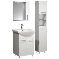 Kopalnica Lisalo M, Bela - srebrne barve/bela, Moderno, umetna masa/steklo (80cm) - MID.YOU