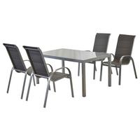 GARTENSET AMALFI DI LUSSO - Anthrazit/Silberfarben, MODERN, Textil/Metall - Gardenson