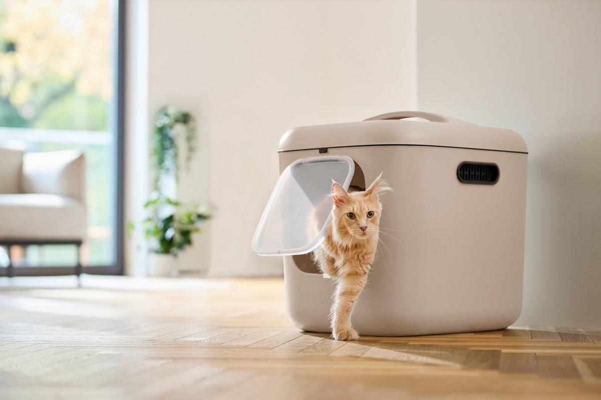 KATZENTOILETTE 4006607422 - Cappuccino, Basics, Kunststoff (49,9/57,6/61,4cm) - Rotho