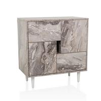 Komoda Lykkja, Rjava, Bela - črna/bela, Moderno, leseni material/les (72/77/39,5cm) - MID.YOU