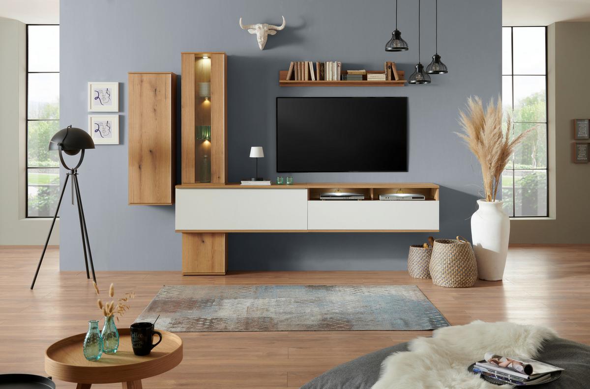 Zidna Polica Power - Moderno, drvni materijal (127,5/16/17,6cm) - Modern Living