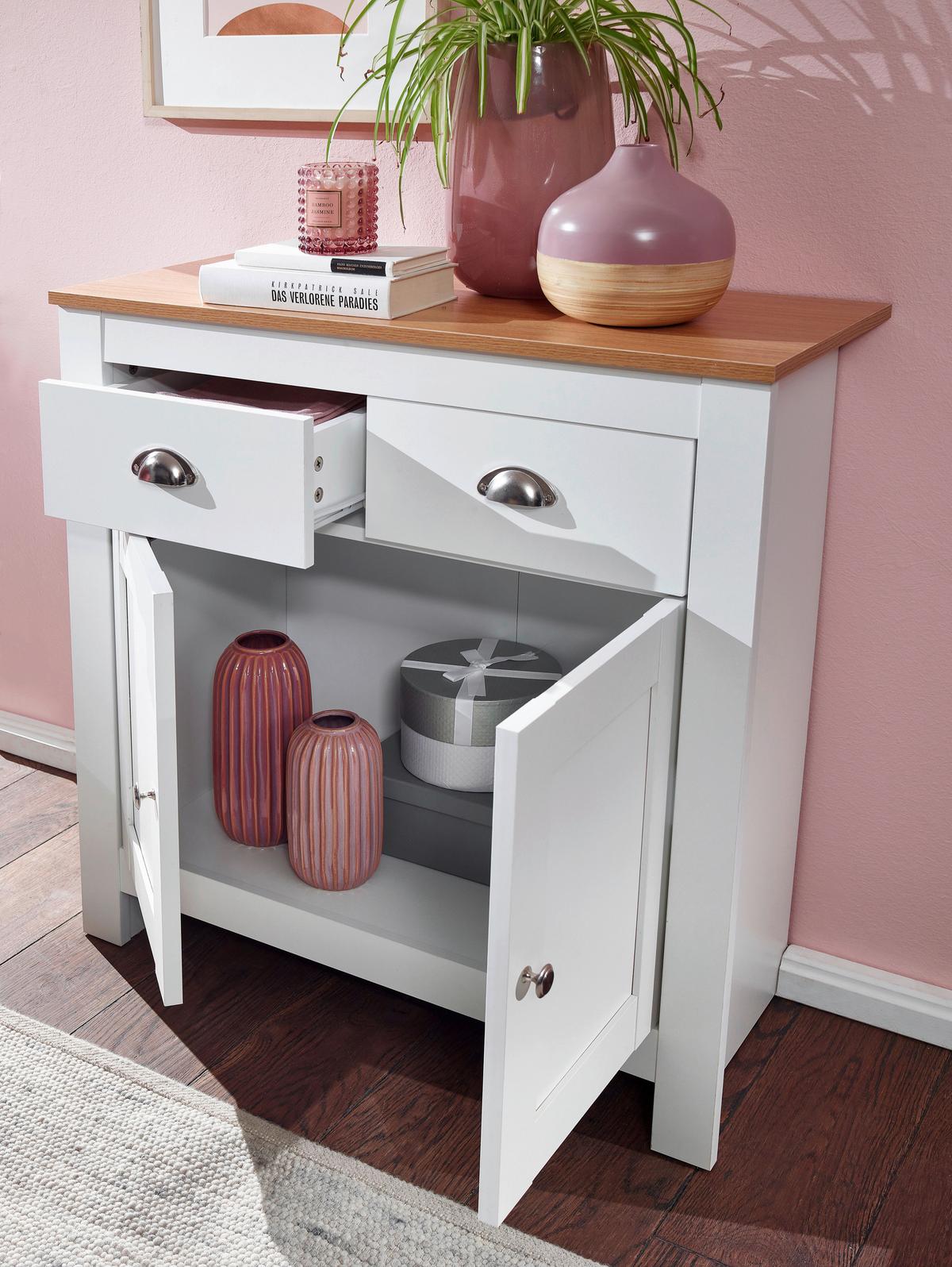 Komód Mid.you - barna/fehér, Modern, faalapú anyag/fém (79/81/34,5cm) - MID.YOU