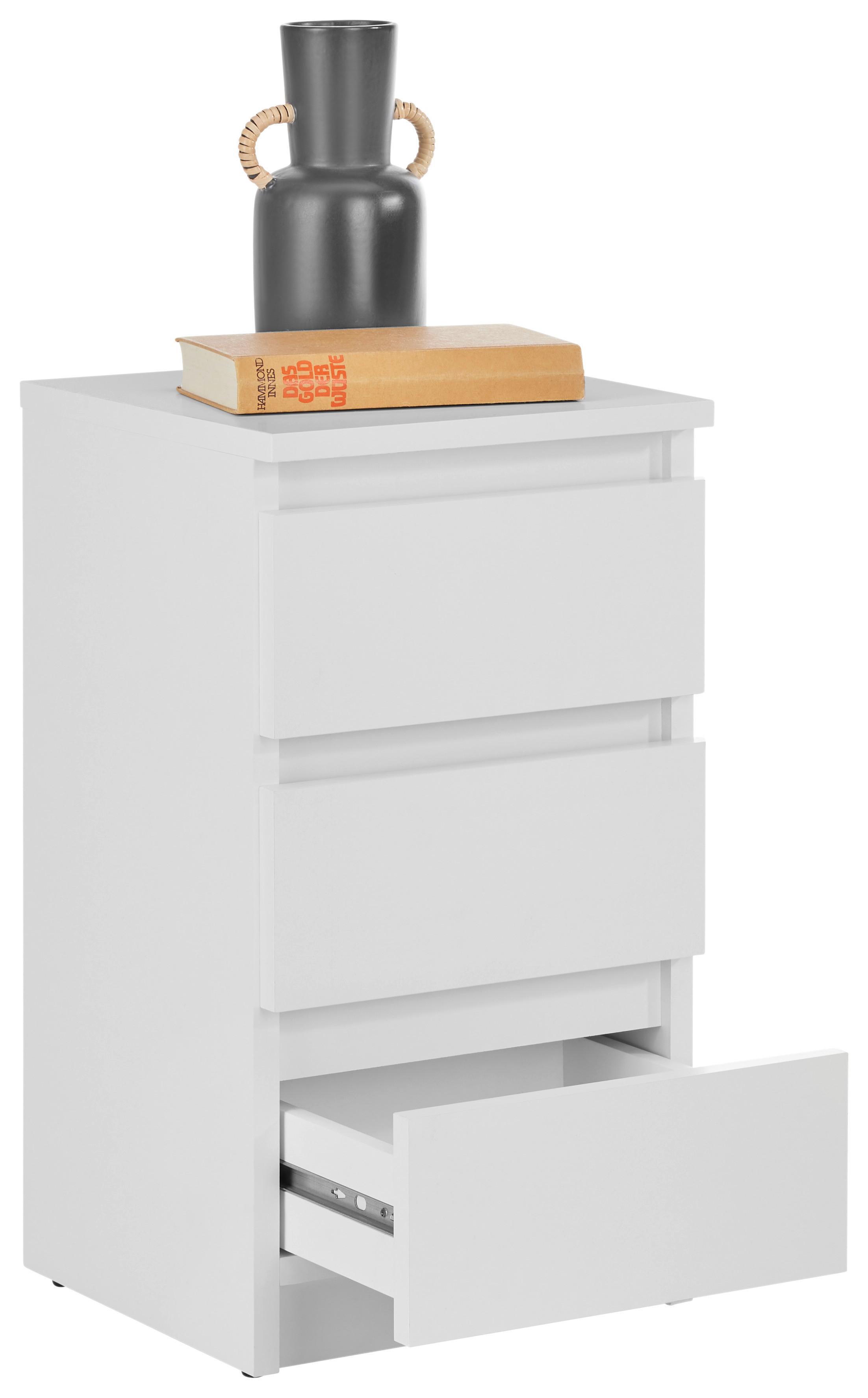 Noptieră ELLA -BASED- - alb, Konventionell, material pe bază de lemn (30/55/31cm) - Based