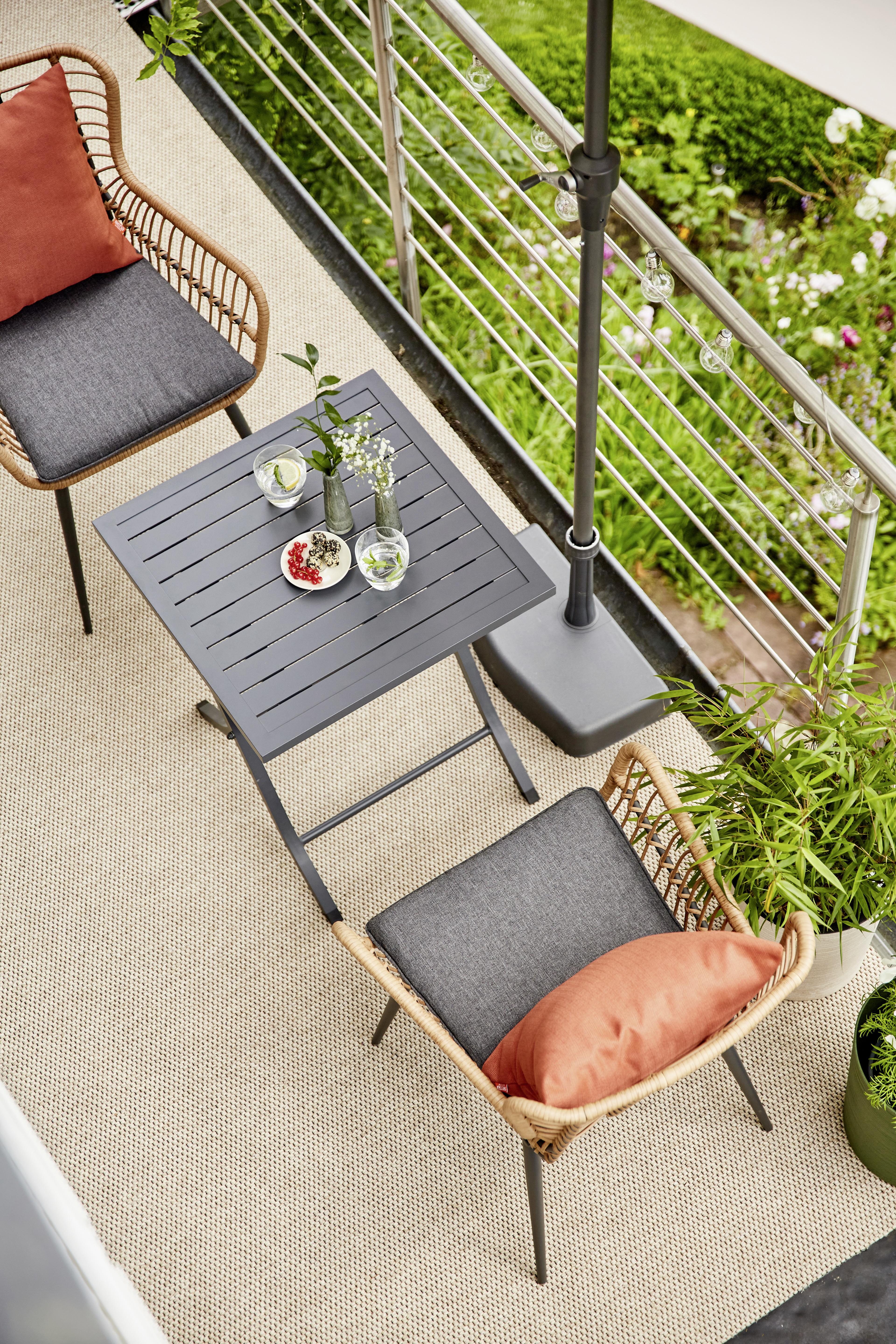 Schirmständer Kunststoff/Beton für DM 1,9-3,6 cm - Anthrazit, KONVENTIONELL, Kunststoff/Stein (50/9/25cm) - Siena Garden