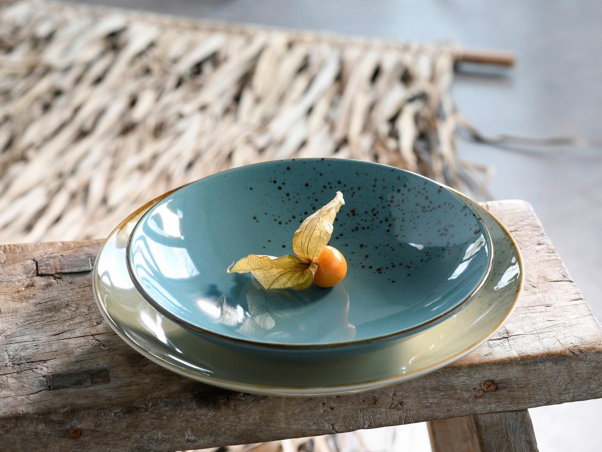 Set Globokih Krožnikov Water, 6-Delni - turkizna, Trend, keramika (22cm) - Creatable