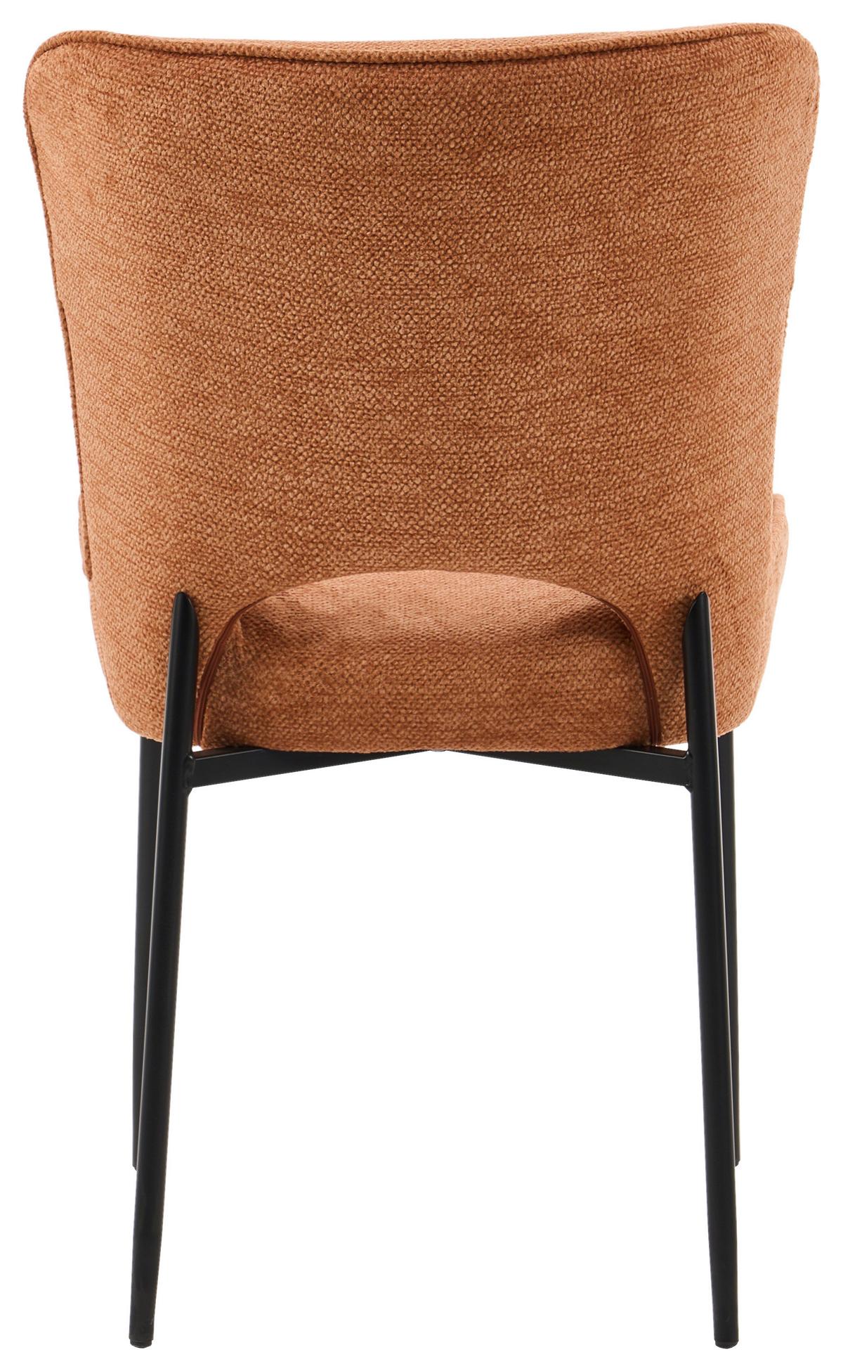 Stuhl Johanna Dunkelorange - Dunkelorange/Schwarz, MODERN, Textil/Metall (49/84/59,5cm) - Mömax