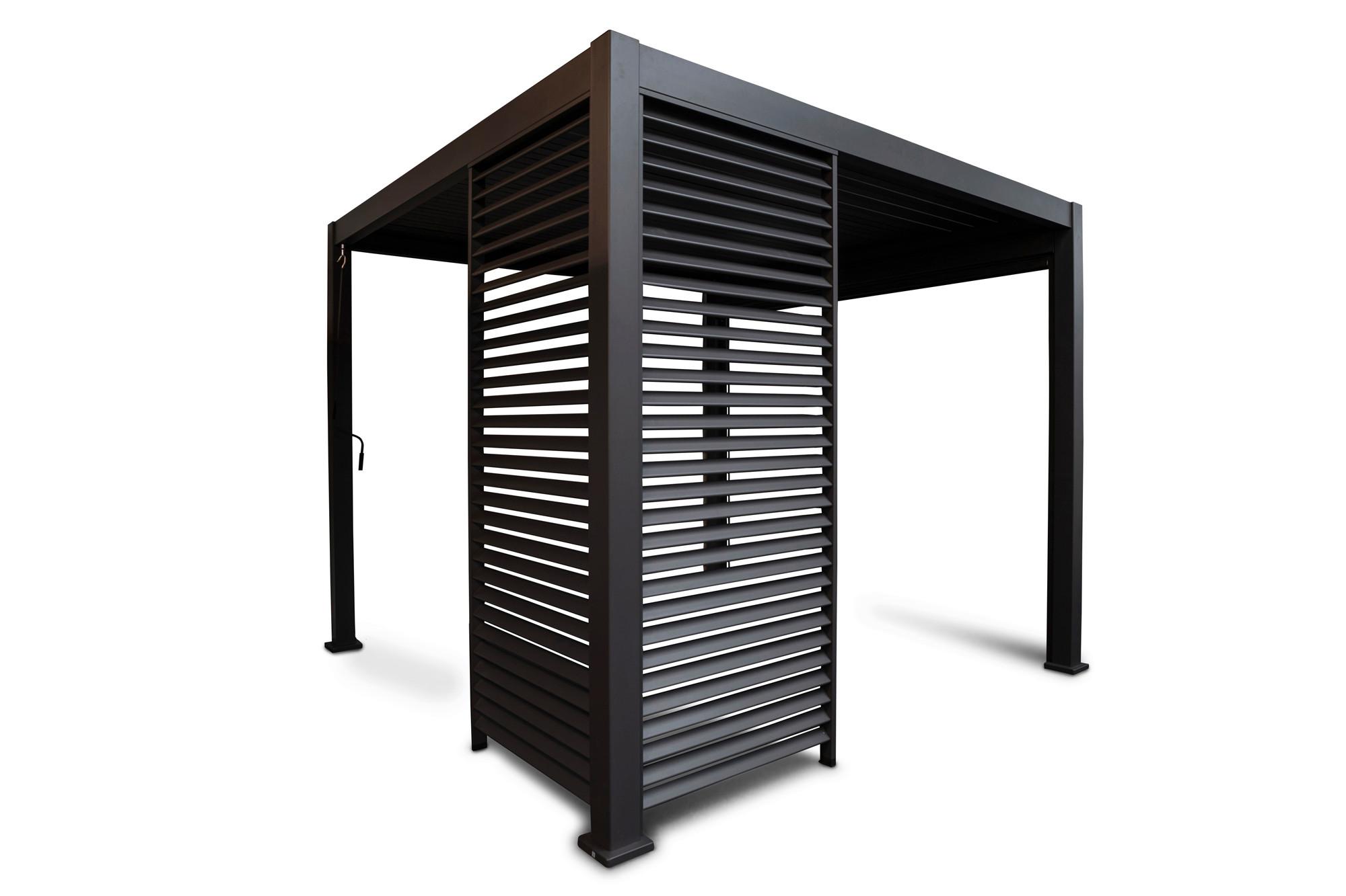 Pergola-Seitenteil Schwarz - Anthrazit, MODERN, Metall (113,3/240/10cm) - Gardenson