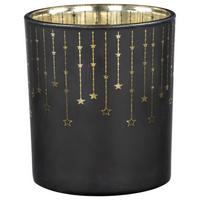 Teamécsestartó Falling Stars - fekete, Modern, Üveg (9/10cm) - Modern Living
