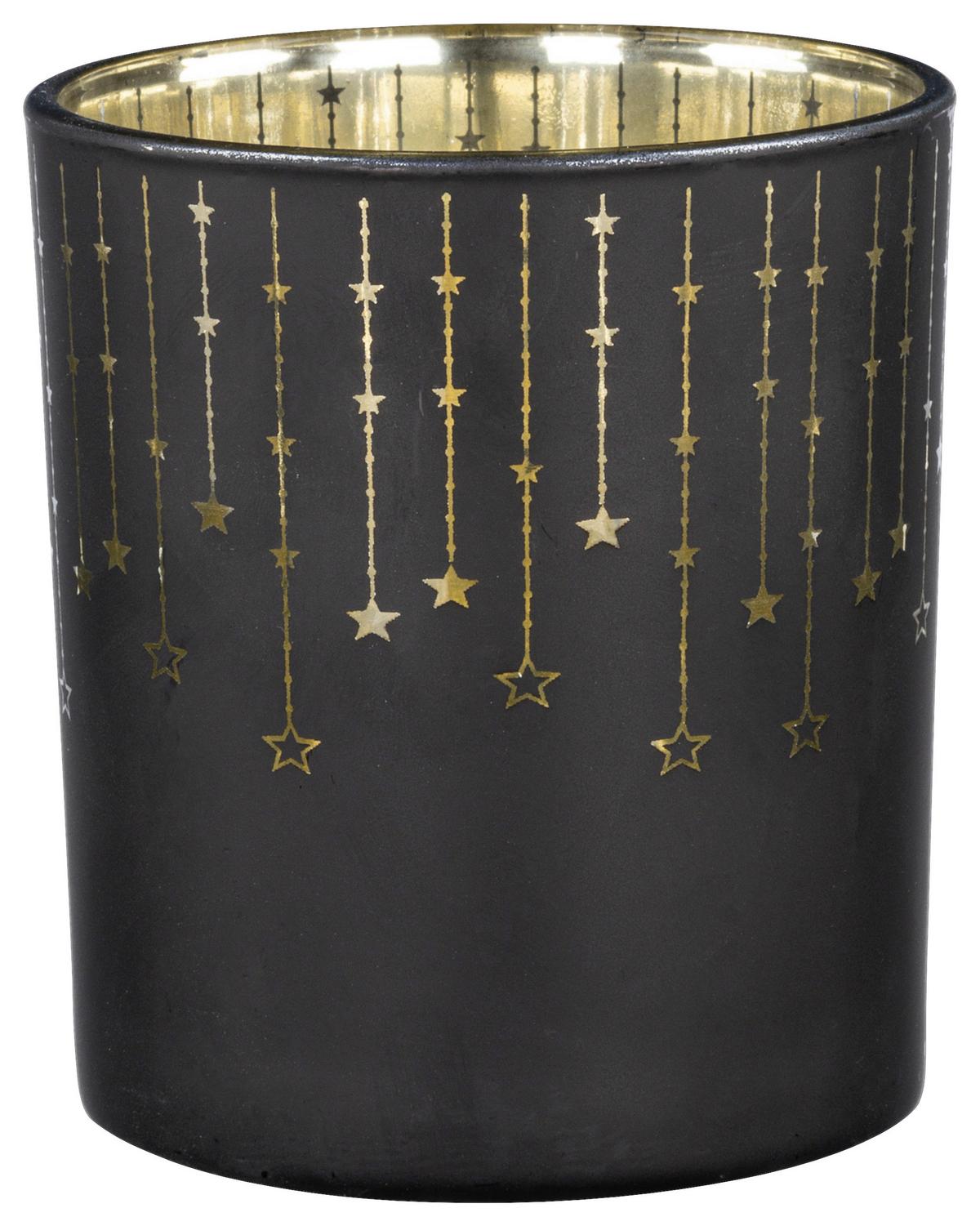 Teamécsestartó Falling Stars - fekete, Modern, Üveg (9/10cm) - Modern Living
