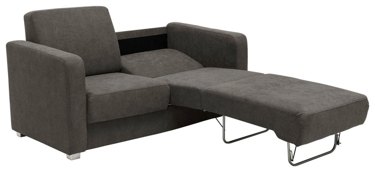 Schlafsofa Mia Dunkelbraun Mikrofaser - Chromfarben/Dunkelbraun, Basics, Kunststoff/Textil (159/88/87cm) - Livetastic