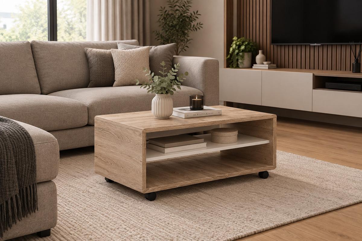 Klub Stočić Cleo - sonoma hrast/bela, Konvencionalno, pločasti materijal (100/43/59cm) - Modern Living