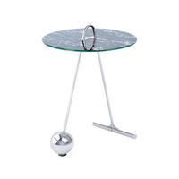 Beistelltisch Pendulum Glas Schwarz/Silber ca. 46x60 cm - Silberfarben/Schwarz, Basics, Glas/Metall (46/46/60cm) - Kayoom