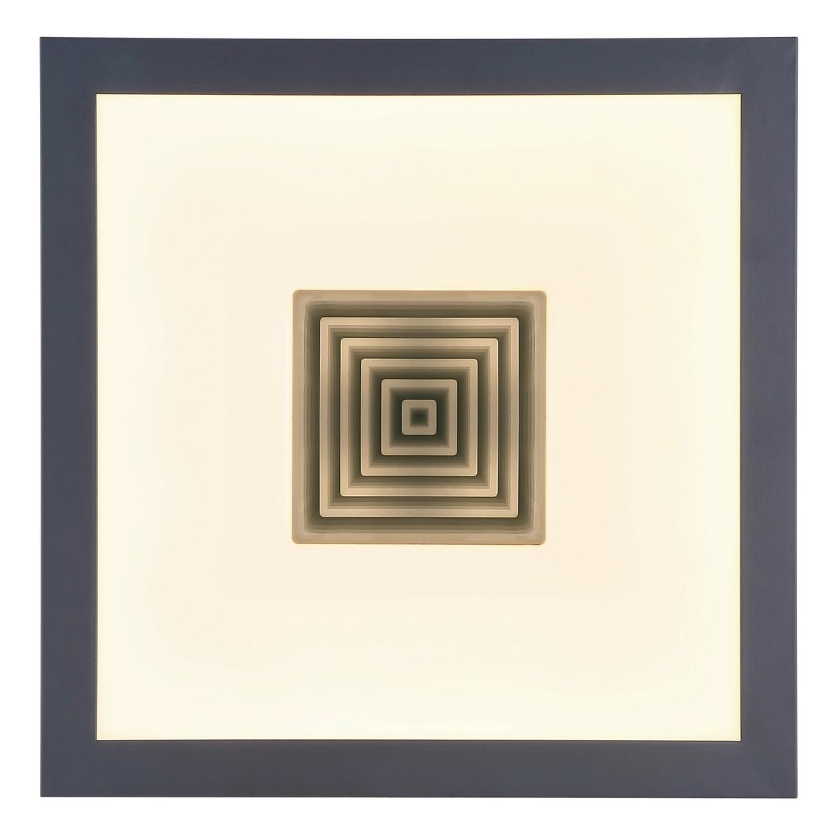 LED-DECKENLEUCHTE 41608T DORO - Weiss/Silberfarben, Design, Kunststoff/Metall (30/30/6cm) - Globo