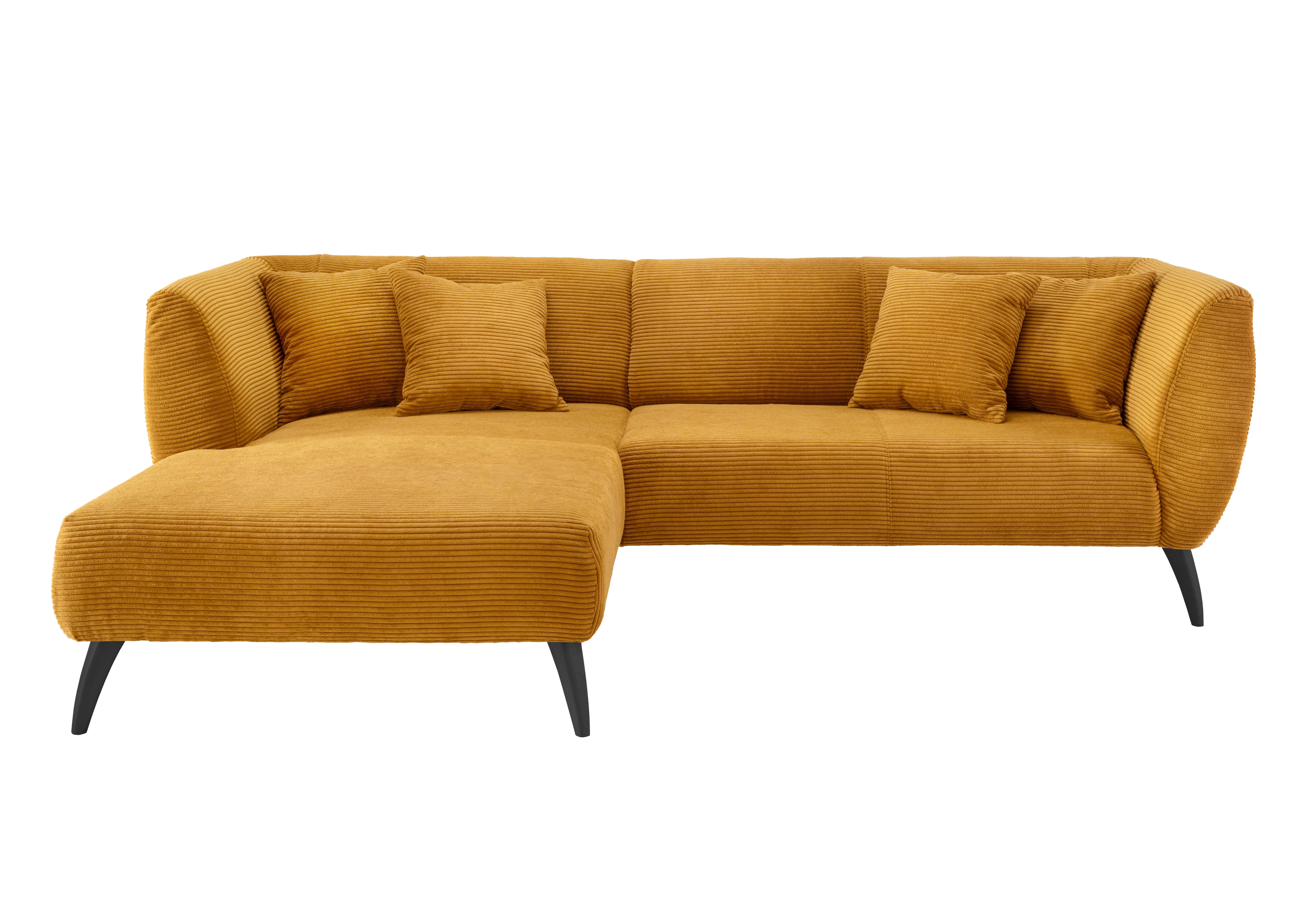 Wohnlandschaft Colori Goldfarben Cord - Goldfarben/Schwarz, MODERN, Holz/Textil (160/264cm) - MID.YOU