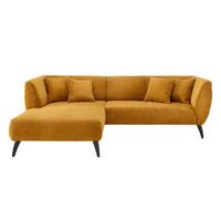 Wohnlandschaft Colori Goldfarben Cord - Goldfarben/Schwarz, MODERN, Holz/Textil (160/264cm) - MID.YOU