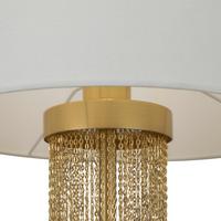 Tischleuchte Impressive Goldfarben max. 40 Watt - Goldfarben/Weiß, Trend, Textil/Metall (34/47cm) - MAYTONI