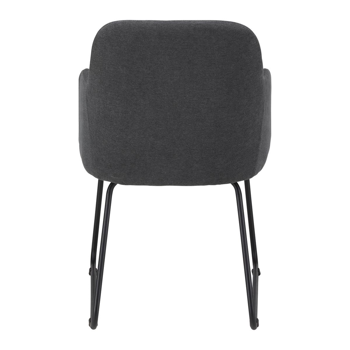 KRZESŁO Z PODŁOKIETNIKAMI MIA - ciemnoszary/czarny, Modern, metal/tkanina (55,5/83/55cm) - Bessagi Home