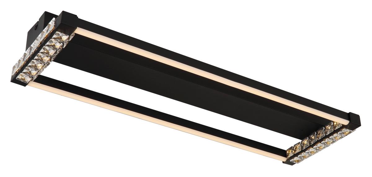 PLAFONNIER LED 67164D - clair/noir, Design, métal/matière synthétique (62,5/20,6/7cm) - Globo