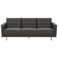 3-Sitzer-Sofa Jasmin Anthrazit Flachgewebe mit Schlaffunktion - Anthrazit/Eschefarben, MODERN, Holz/Textil (224/81/83cm) - Max Winzer