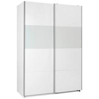 Schwebetürenschrank in Weiß - Alufarben/Weiß, KONVENTIONELL, Holzwerkstoff/Metall (135/200/64cm) - Mömax