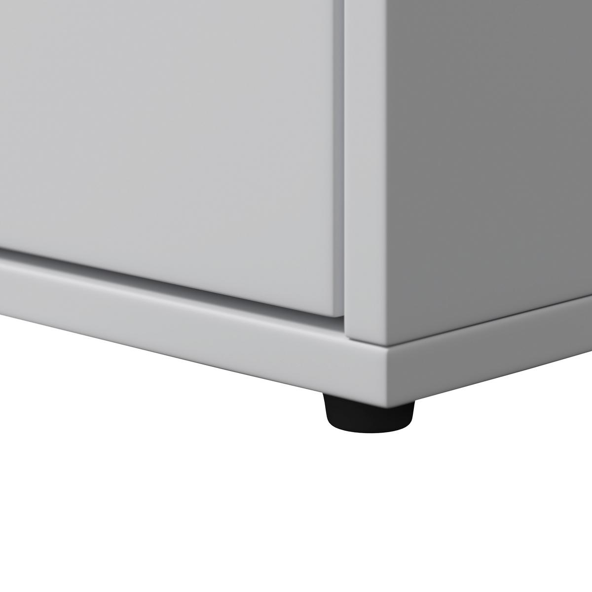 Kommode Mick Weiß MDF - Schwarz/Braun, MODERN, Kunststoff/Textil (120/75/40cm) - Bessagi Home