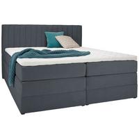 Boxspringbett In Dunkelgrau Ca. 180x200cm - Dunkelgrau/Schwarz, Konventionell, Holz/Holzwerkstoff (180/200cm) - Premium Living