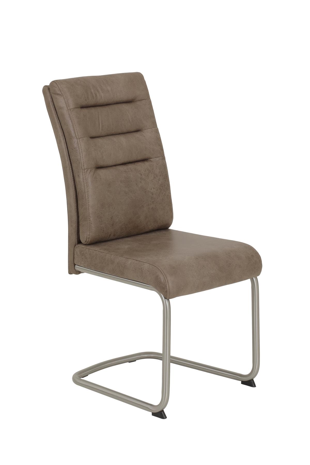 TISCHGRUPPE PAULA III G - Schlammfarben/Edelstahlfarben, MODERN, Holzwerkstoff/Textil (140 - 220/76/90cm) - MID.YOU