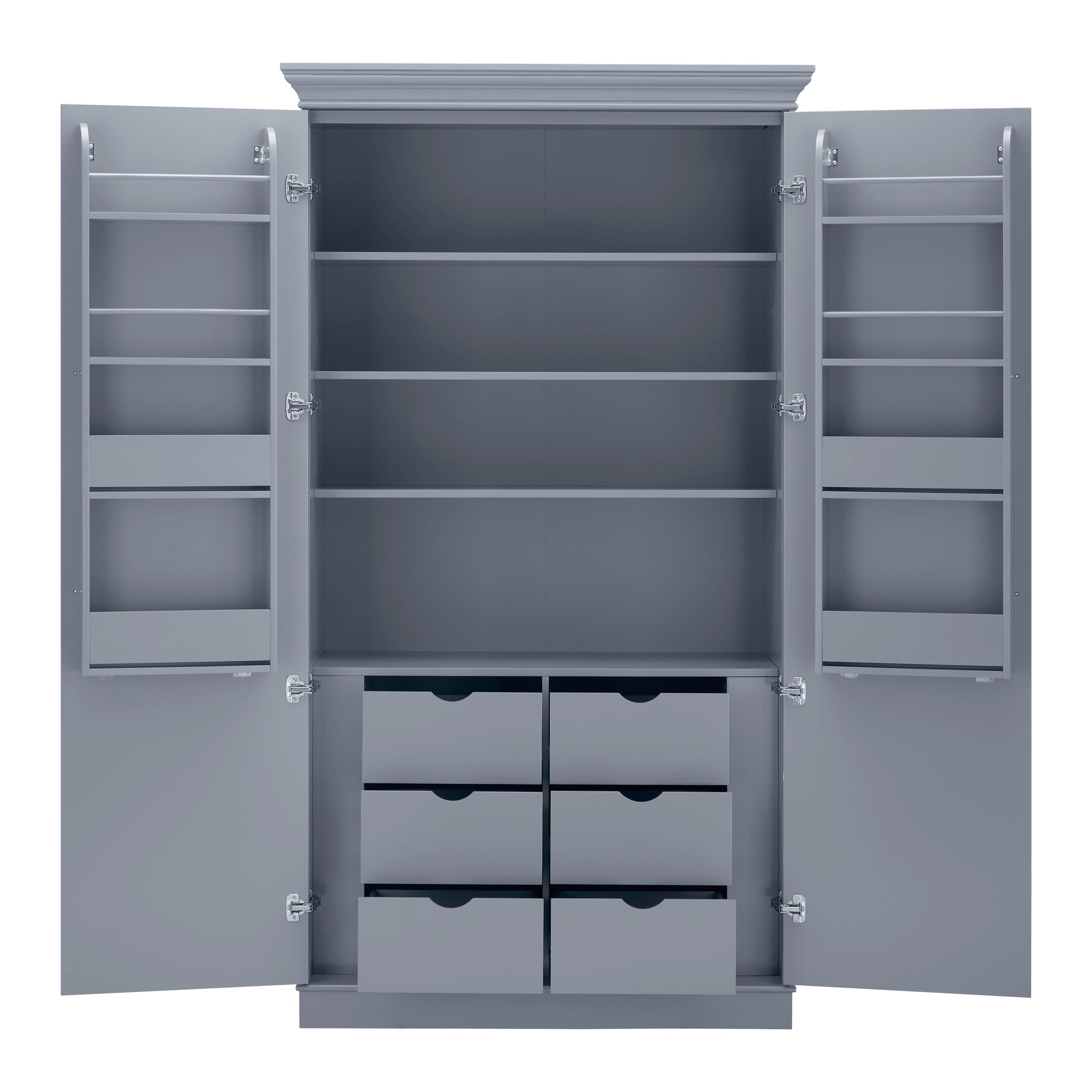 Samostojeći Regal Alvaro - siva, Moderno, drvo (122/220/54cm) - Bessagi Home