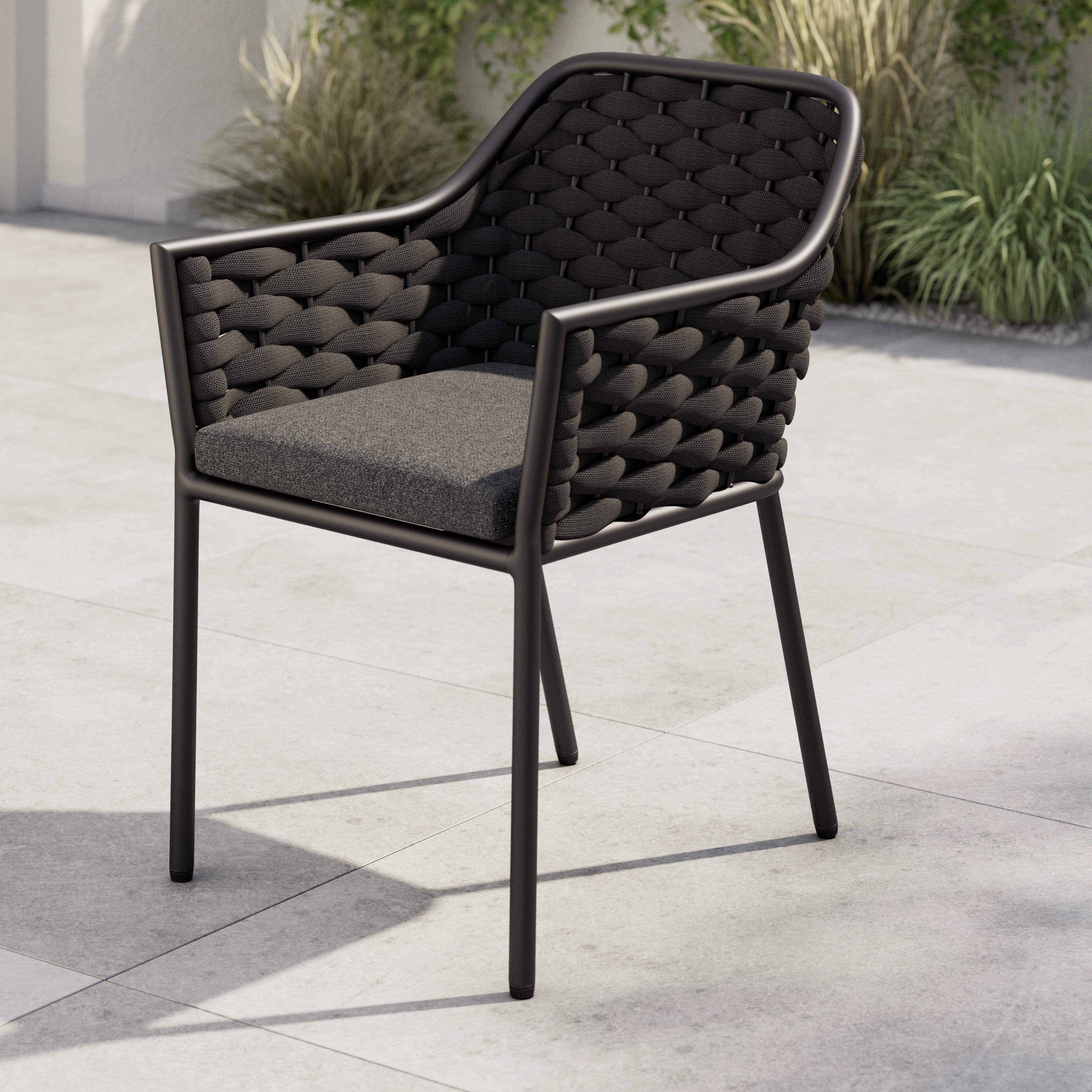 Gartenstuhl Louisa Anthrazit Aluminium - Anthrazit, MODERN, Textil/Metall (57/79/58cm) - Mömax