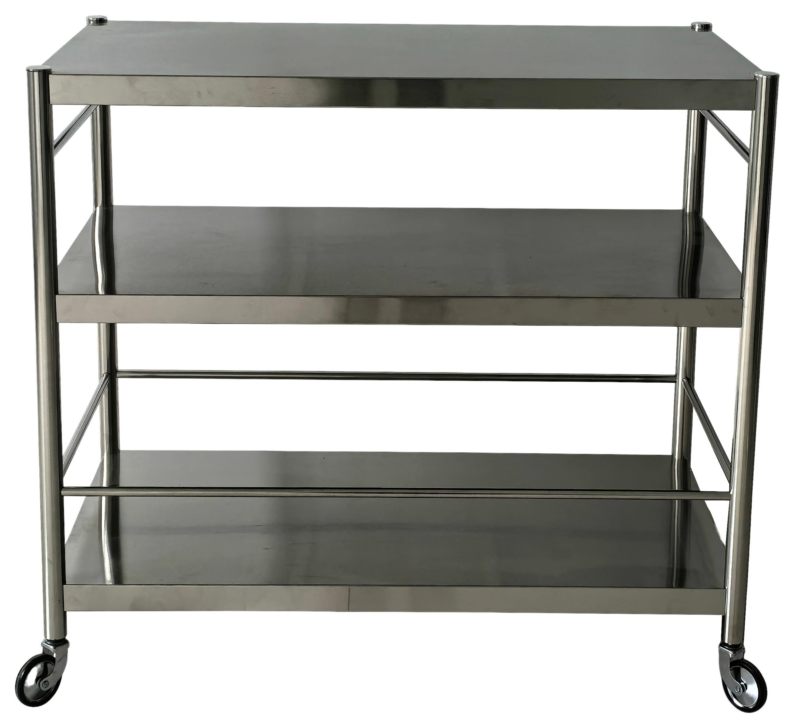 SERVERINGSVAGN SANDRO -EXKLUSIV- - silver/svart, Klassisk, metall/plast (95/88/55cm) - Mömax