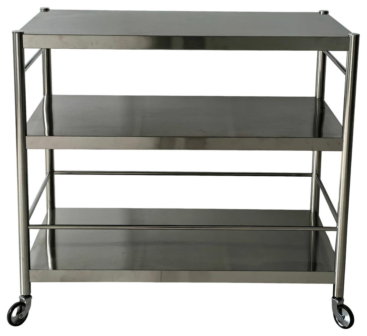 Servierwagen Sandro Silberfarben - Silberfarben/Schwarz, KONVENTIONELL, Kunststoff/Metall (95/88/55cm) - Mömax